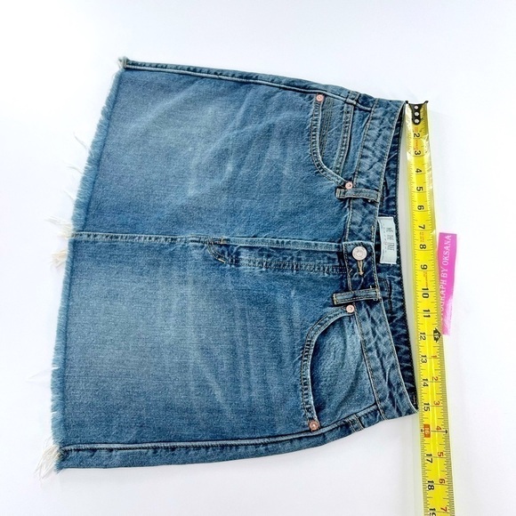 Free People - Rugged A-Line Denim Mini Skirt in Blue size 29 - Picture 7 of 14